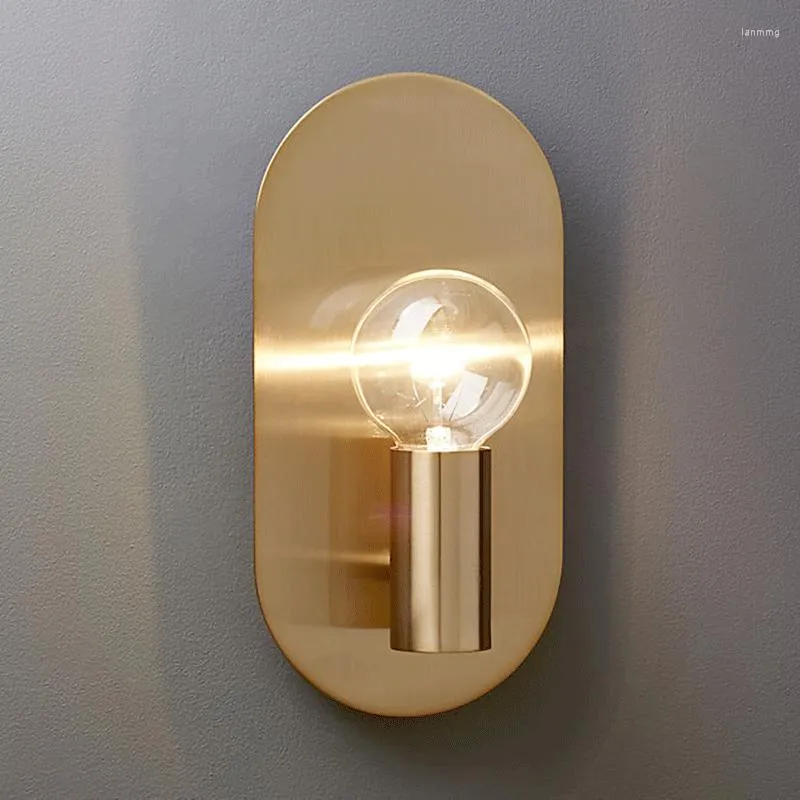 Wandlamp Moderne goud koperen lampen LED -verlichting voor thuisdecoratie Slaapkamer badkamer verlichtingsarmaturen woonkamer sconce industrieel