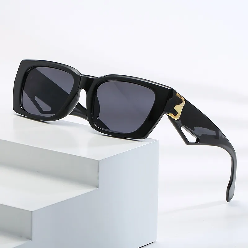 Fashion Letters Foreign Trade Square Sunglasses Women's Sunglasses Irregular Glasses Legs Cutout Glasses Men