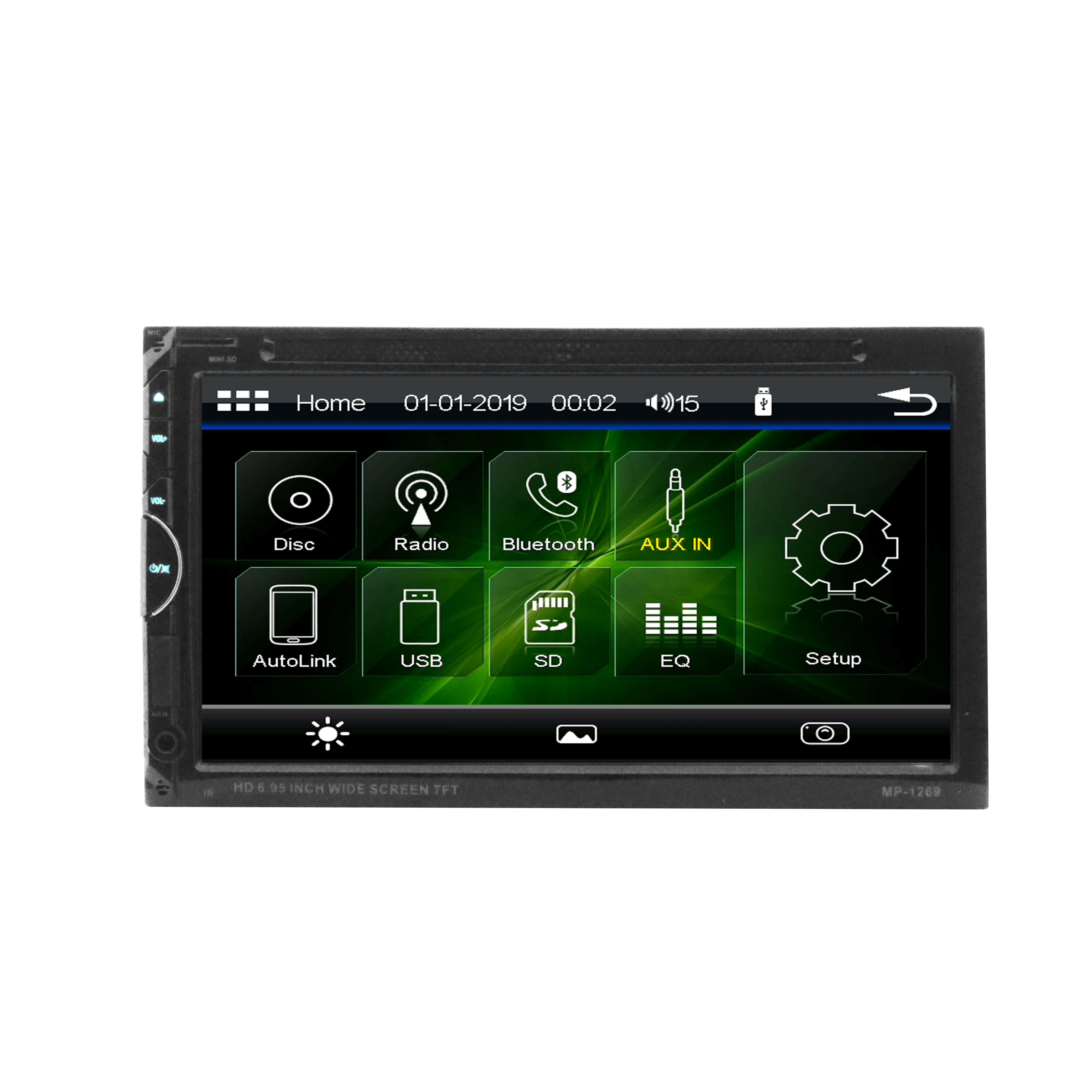 Dual Touch Screen Radio Double Din Car DVD Bluetooth Audio Hands
