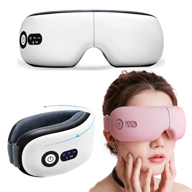 Eye Massager 6D Electric Smart Air Bag Eye Massager Airbag Air Press Eye Care Compres Heated Vibration Bluetooth Music Sleep Mask Massage 230203