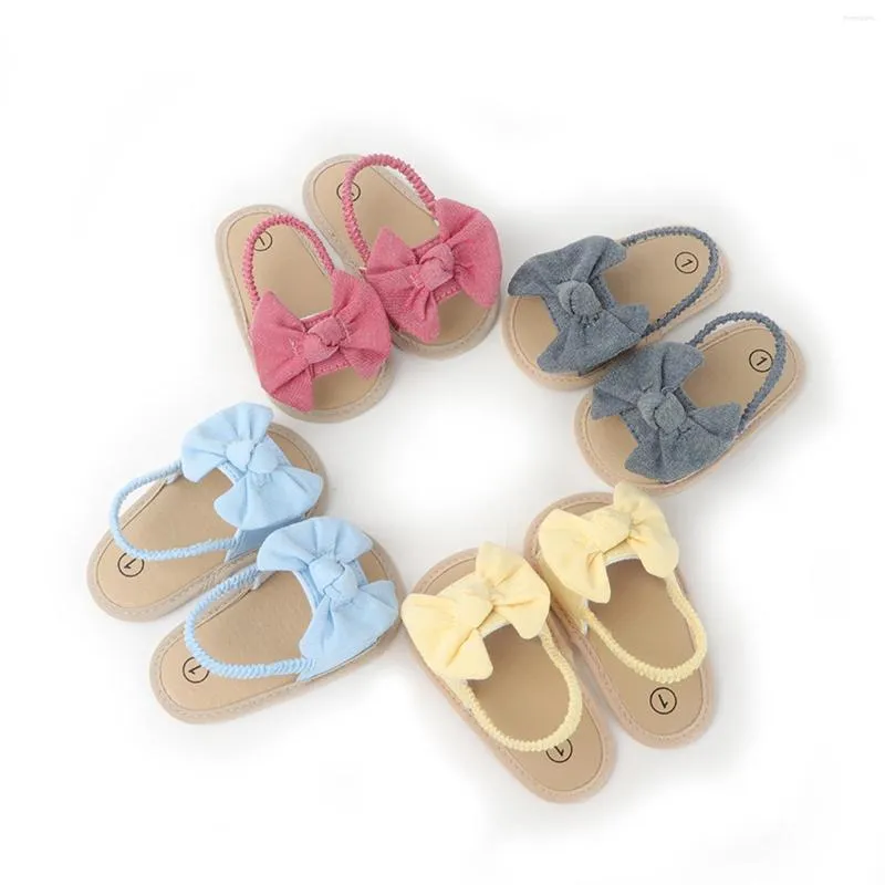 First Walkers Baby Girls Bow Knot Sandals Cute Summer Soft Sole Flat Princess Shoes Infant Non-Slip Children Toddler 0-18 Months