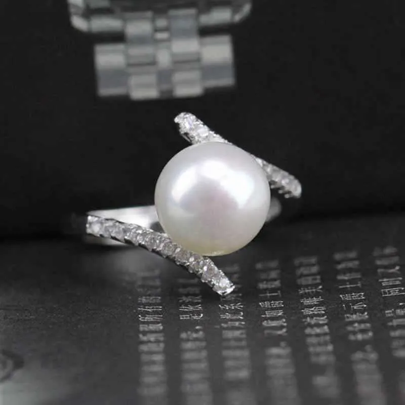 Anello solitario Anelli di perle simulate romantiche per le donne Accessori per l'anniversario di matrimonio di lusso Impegno femminile all'ingrosso Y2302