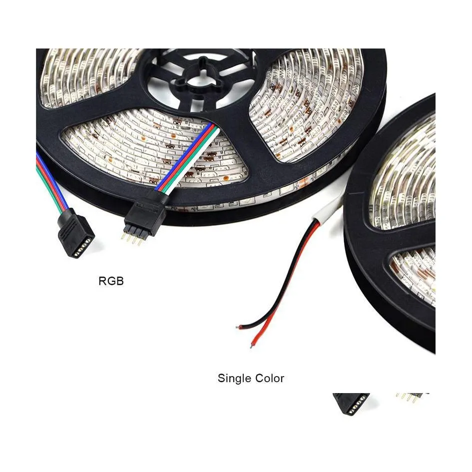 LED -remsor Vattent￤t IP65 300 5M 5050 SMD 8 F￤rger Flexibel strip Ljus coola vita varma 60LEDS/M TAPE Drop Leverany Lights Lighting Dhhme