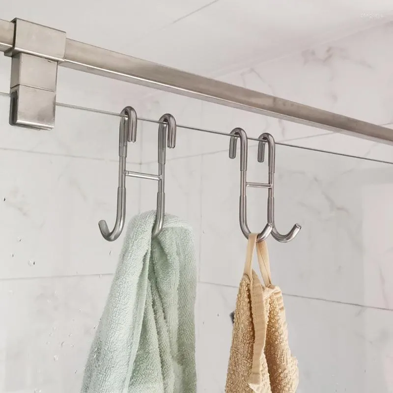 Crochets 1PC crochet polyvalent en forme de S en acier inoxydable pour salle de bain décoration de cuisine ventouse sans poinçon