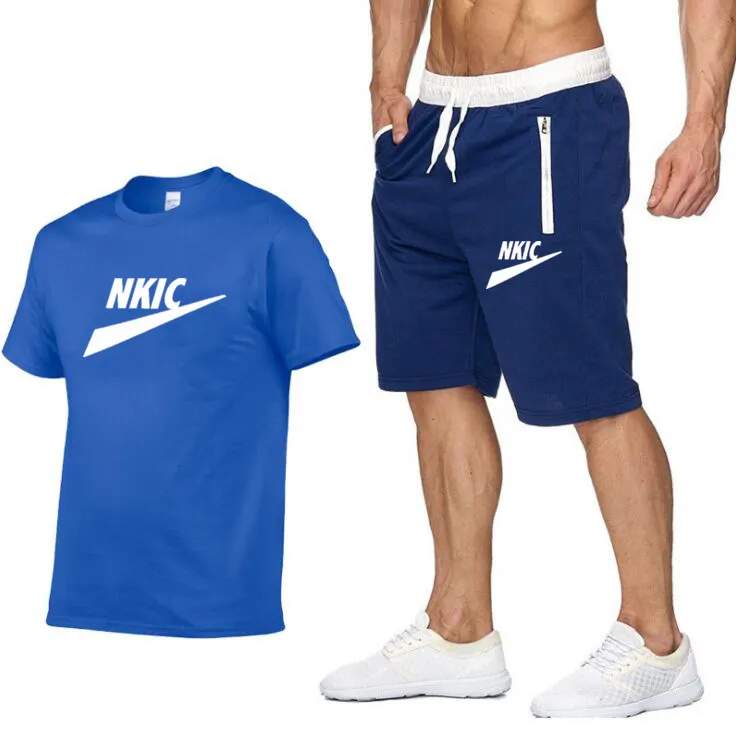 Nouveau été surdimensionné hommes survêtements Sportwear costume t-shirt Shorts tenue décontracté Fitness sport 2 pc ensembles hommes survêtement