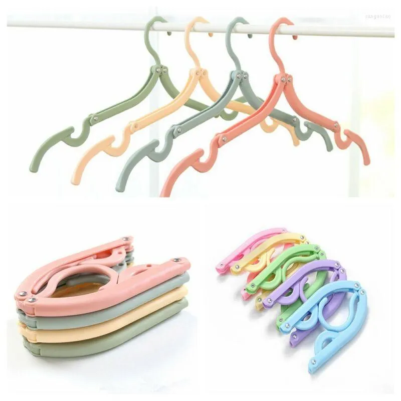 Depolama Kutuları 5 PCS Katlanır Askılar Seyahat Taşınabilir Katlanabilir Giysiler Ceket Plastik Clothespin Havlu Dolap Organizatör