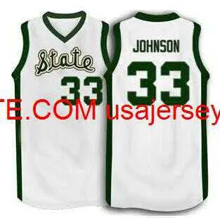 Custom Men Men Youth Women Vintage Johnson #33 State College Basketball Jersey S-4xl 5xl