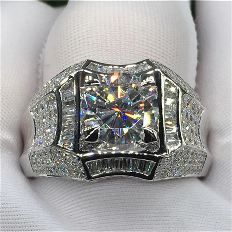 Solitaire Ring 14K Goud 3 Karaat Diamanten Ring voor Mannen Rock 14k Gouden Sieraden Anillo Esmaltado Zilver 925 Sieraden Bague Diamant Bizu272t