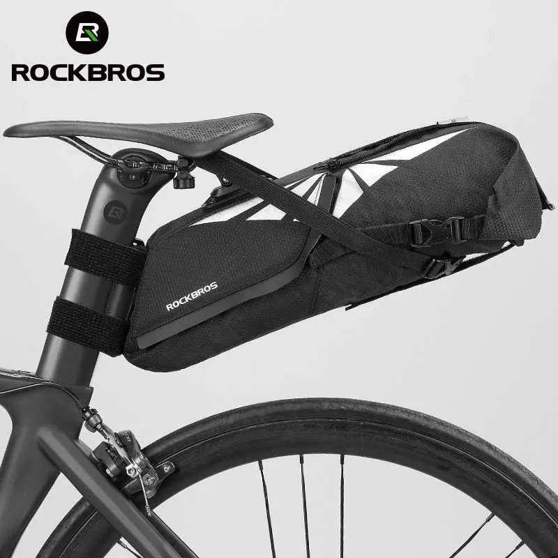 Panniers S Rockbros Bike Waterfroof 8L大容量自転車サドルサイクリング折りたたみ折りたたみ袋MTBロードトランクバイクパッキング0201