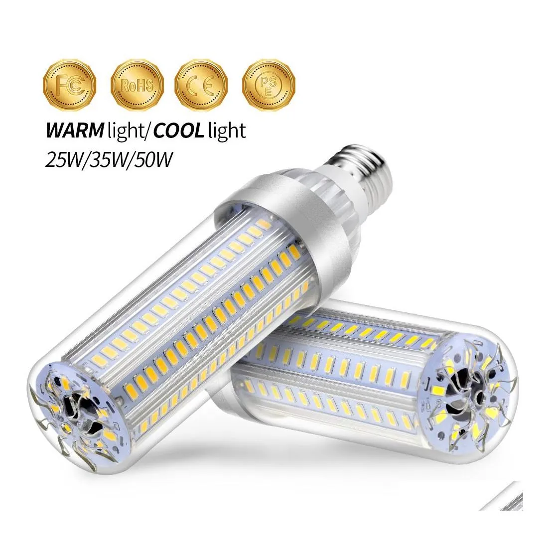 مصابيح LED E27 CORN BB E26 50W 25W 35W LAMPARA 220V LIGHT 110V NO FLICKER للمستودعات الإضاءة في الهواء الطلق 5730 مصابيح التسليم BBS DHCKL