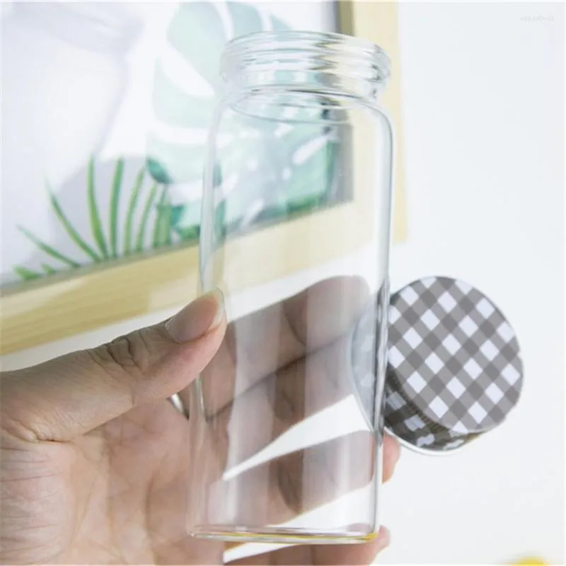 Storage Bottles 150ml Hyaline Glass Vial With Brown Aluminum Cap Gifts Crafts Candy Food Wishing Bottle Refillable Empty Cosmetic Jar