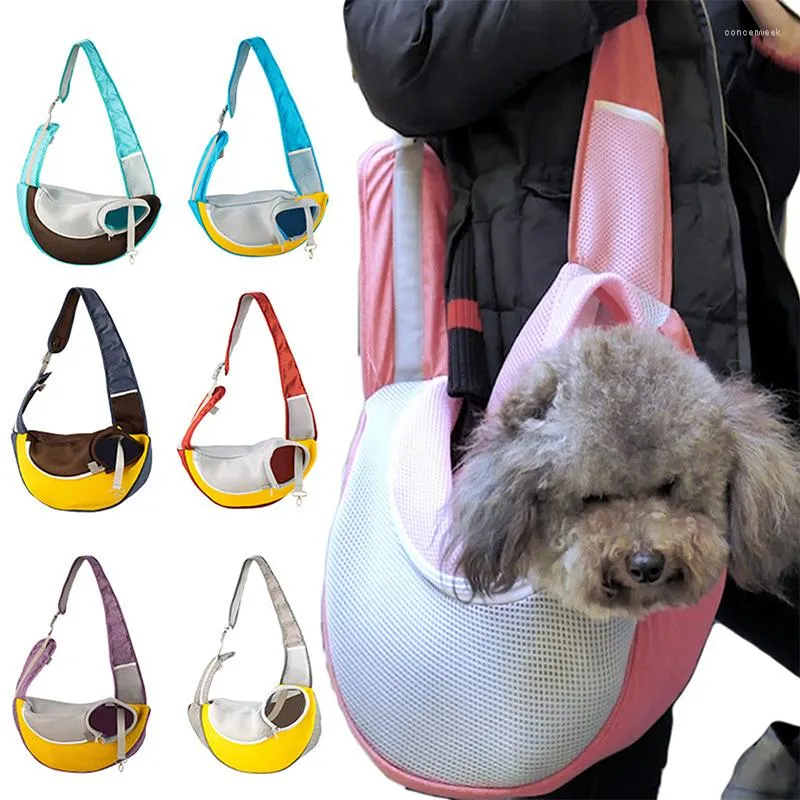 Housses de siège de voiture pour chien Porte-chiot Sac à main de voyage Pochette Portable Sac à bandoulière pour chat en plein air Respirant Mesh Oxford Single Comfort Sling Tote