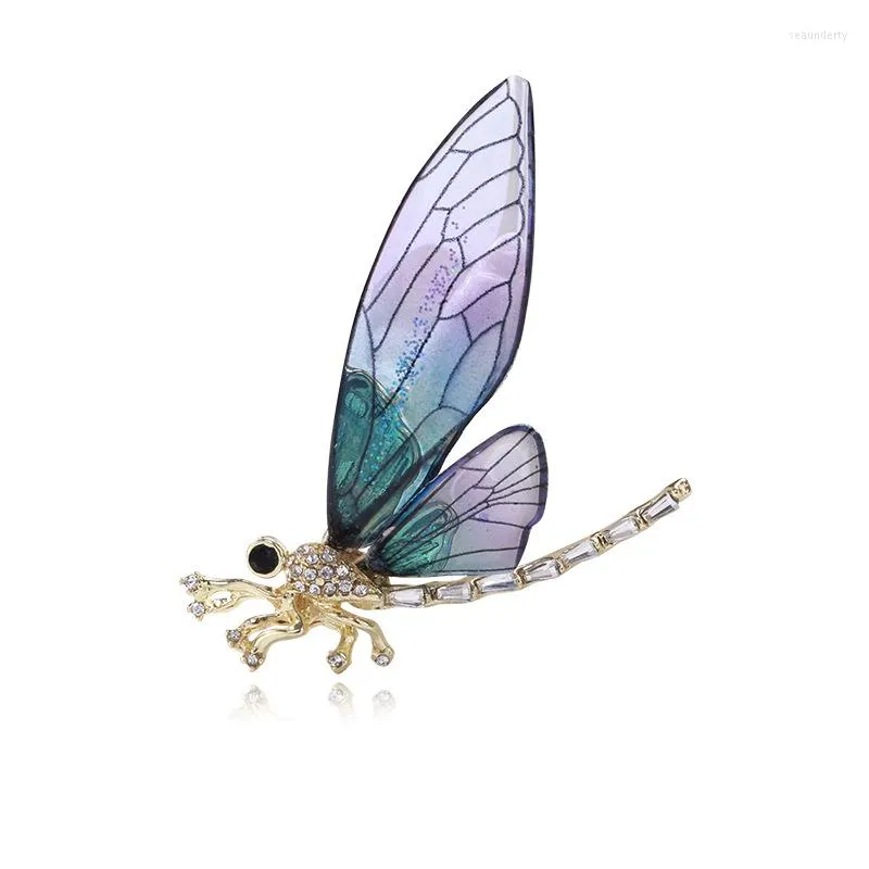 Brooches High-end Crystal Dragonfly For Women Rhinestone Insect Lapel Pins Fashion Scarf Buckle Badge Jewelry Accessories