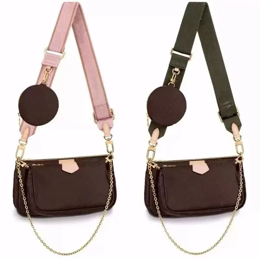 Kadın WMULTI POCHETTE ACCESSOIRES çanta debriyaj omuz crossbody gece çantası Hakiki Luxurys deri iki ayrılabilir torba removab fAnQO