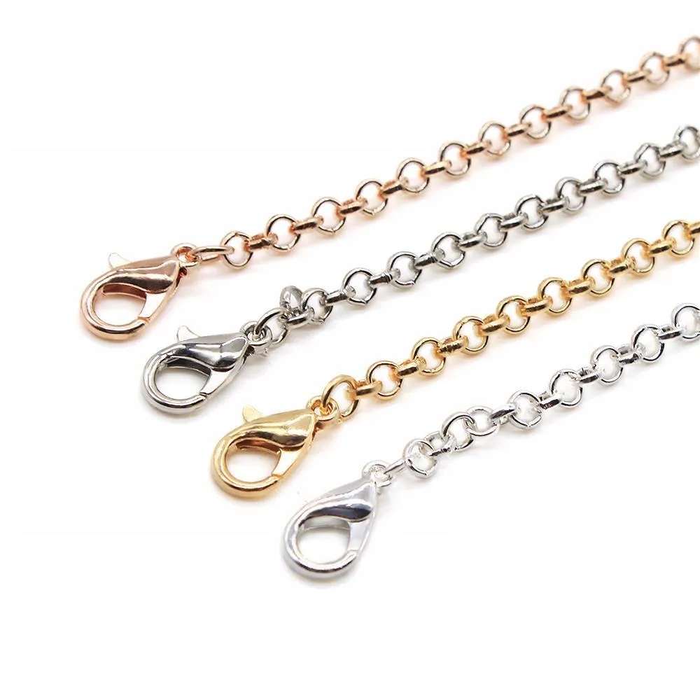 Ketens roestvrijstalen link ketting 22 inch sier gouden rozegold kleuren voor hangketting dames sieraden druppel kettingen pendan dhjxf