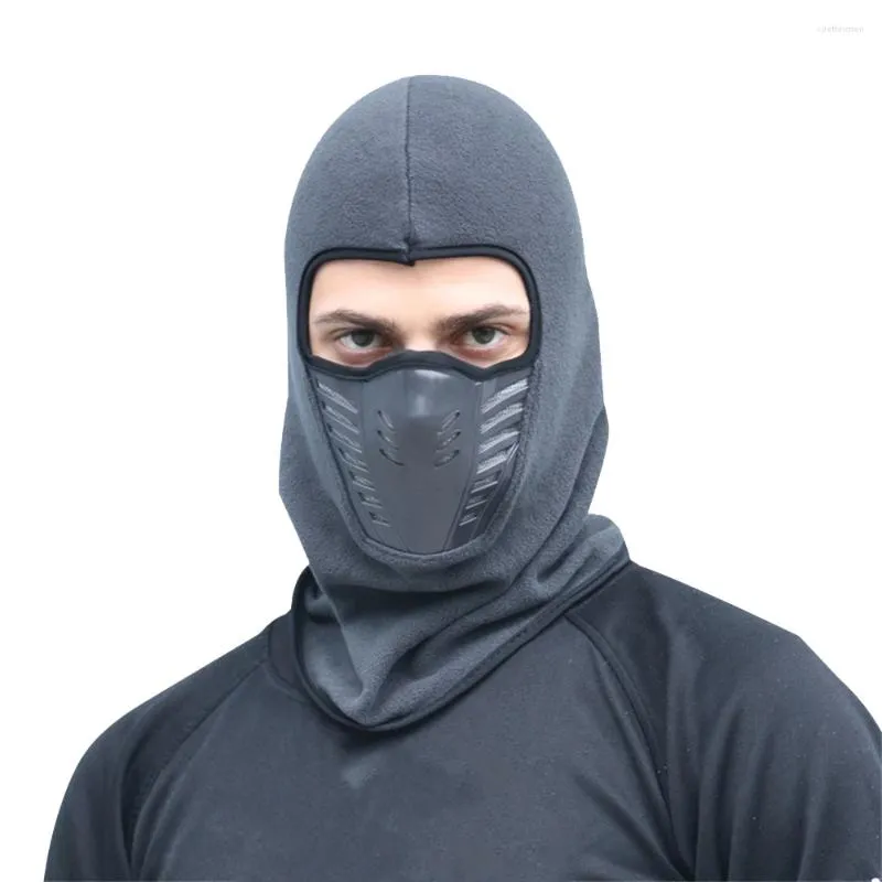 Berets Bike Face Mask Outdoor Winter Warm Bicycle Climbing Skiing Windproof Carbon Filter Thermal Fleece Balaclava Head Protector