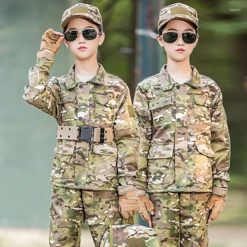 Ensembles de course costume de Camouflage pour enfants vêtements de Camp d'été en plein air pour hommes école primaire maternelle entraînement militaire