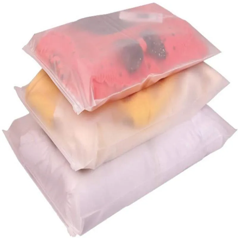 wholesale Travelling Storage Bag Frosted Plastic Reclosable Zipper Package Bags Reusable Packaging Pouch for Gift Clothes Jewelry LL