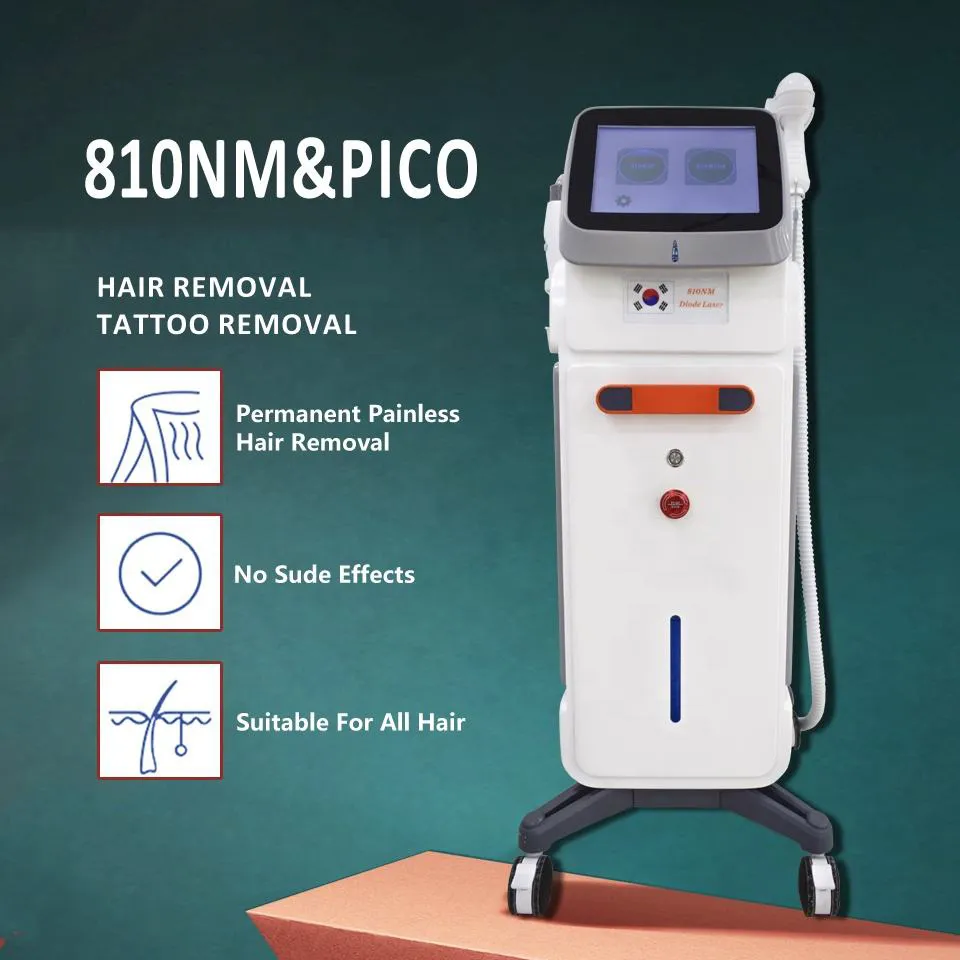 810nm pico Professional 810 Rimozione dei capelli con laser a diodi Nd Yag Pico Tattoo Removal