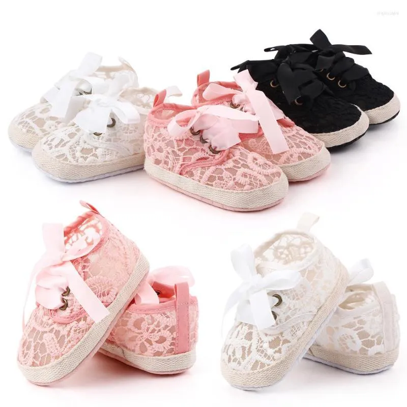 First Walkers Autumn And Spring Baby Shoes Girls Lace Princesses Bow Bandage Infant Prewalker Born Shoe