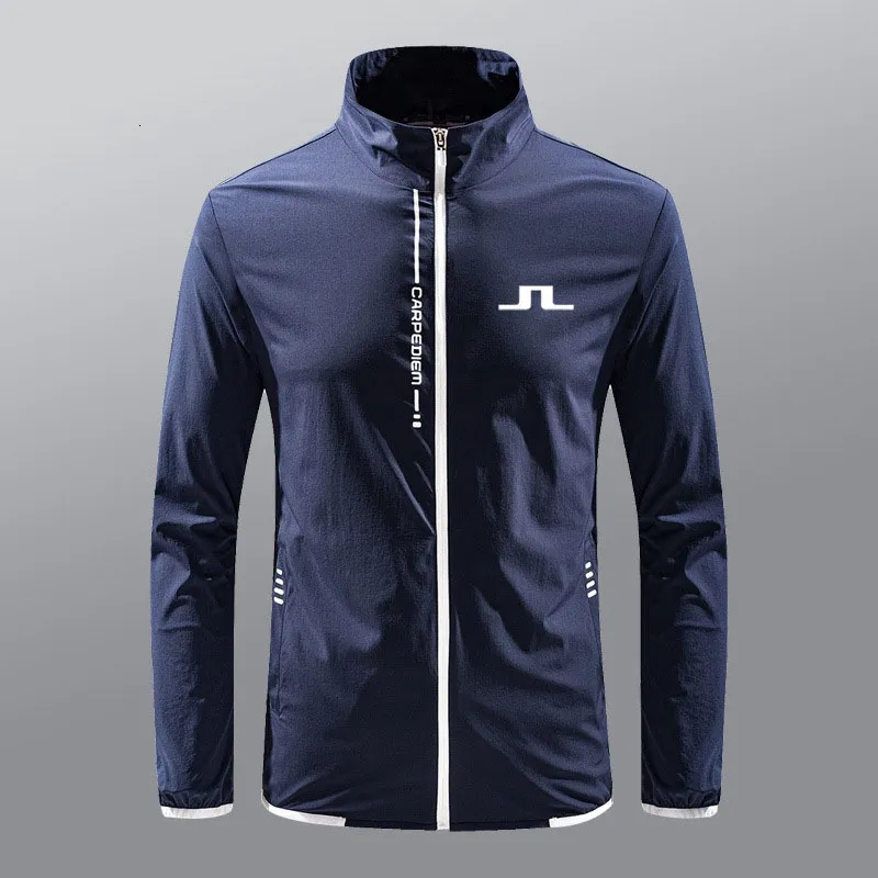 Utomhus Tshirts Summer J Lindeberg Golf Jacket Men Sports Suit Windbreaker Lätt andas dragkedja Fiske 230203