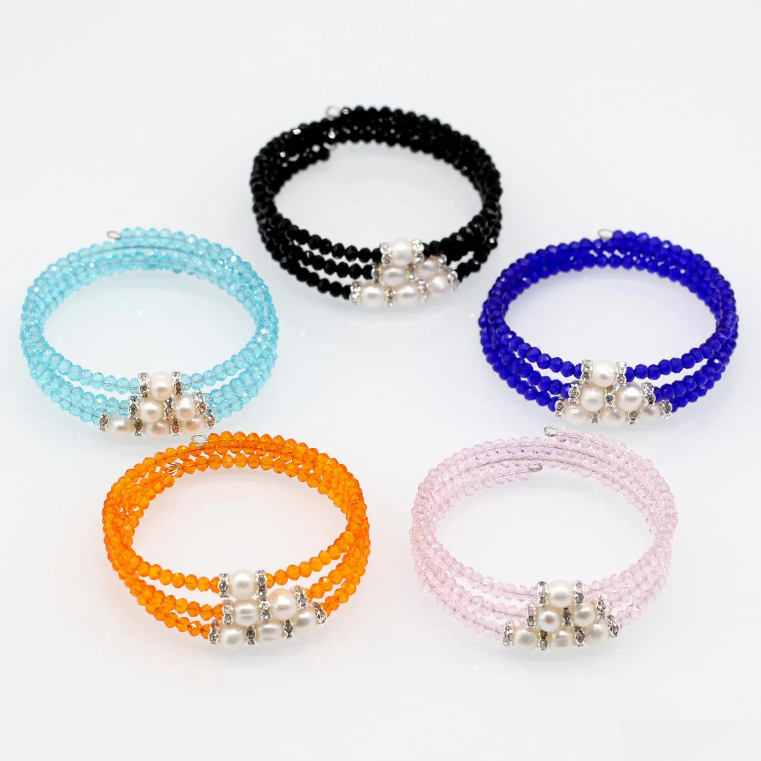 Perlé Nouveau Bracelet En Cristal Avec Perle 10 Couleurs À La Main Bijoux Wrap Charmes Femmes Cadeau Amour Souhait Drop Livraison Bracelets Dhqs2