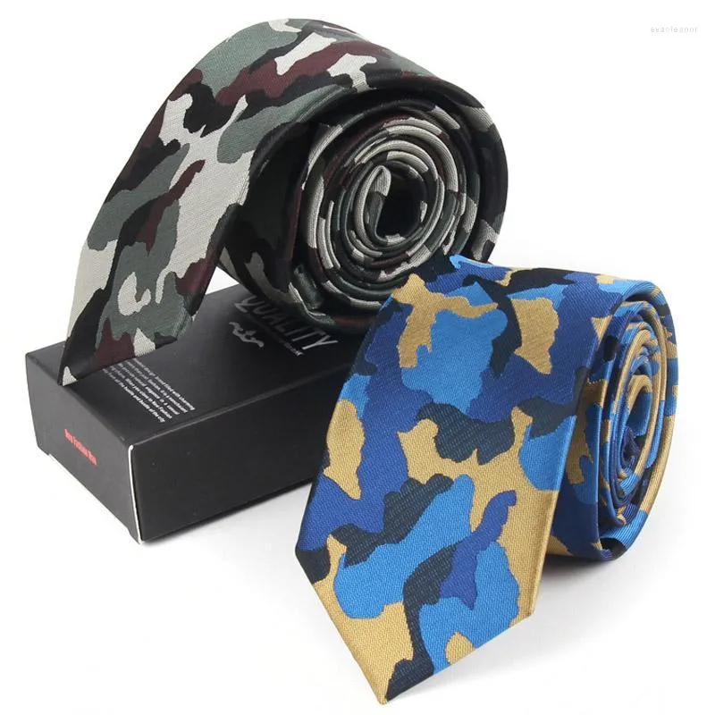 Бабочка высококачественная мужская бренда мода 6 см Slim Camo для мужчин серый черный желтый зеленый камуфляж с подарочной коробкой