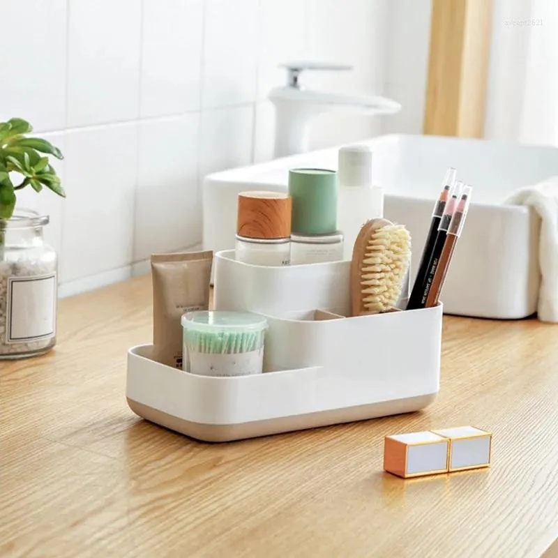 Scatole portaoggetti Organizer per trucco Scatola da bagno Desktop Cosmetico Rossetto Divisore Cancelleria per ufficio Custodia da scrivania