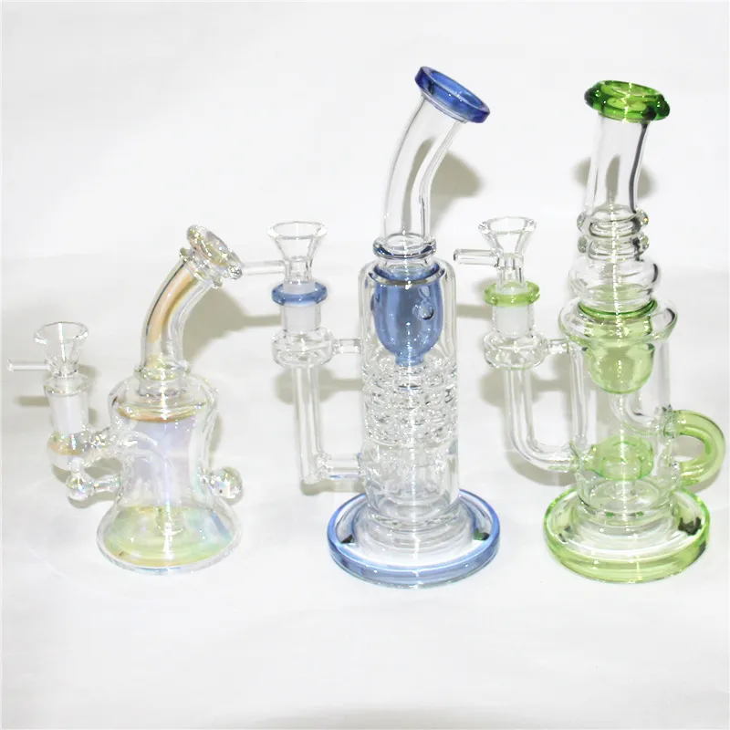 Hookahs Pyrex Glass Bong Rig Rig Female Poltice Heady Bubbler Dab Rigs 14mm Bubbler de Catcher de cinzas com tigela