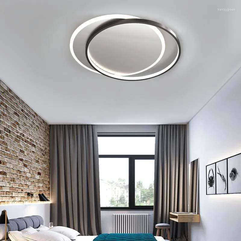 Потолочные светильники 2023 спальня лампа современное минималистское ультратонкое геометрическое черно-белое исследование скандилогов