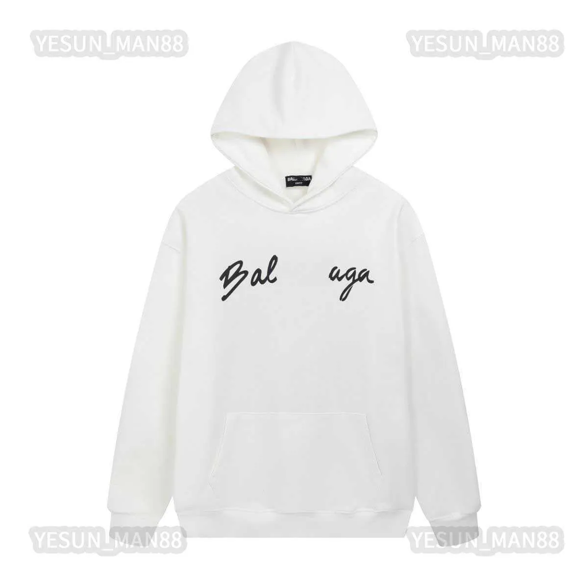 Designer Luxury Paris Balanciagas Classic Hoodie Solid Color Simple Letter Printing Pullover Plush Sweater Mens And Womens Hooded Coat