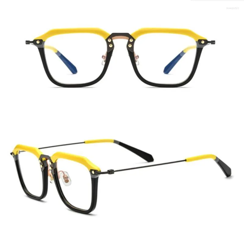 Óculos de sol Quadrões de acetato de titânio Os óculos de prescrição vintage de prescrição vintage femininos óculos ópticos óculos