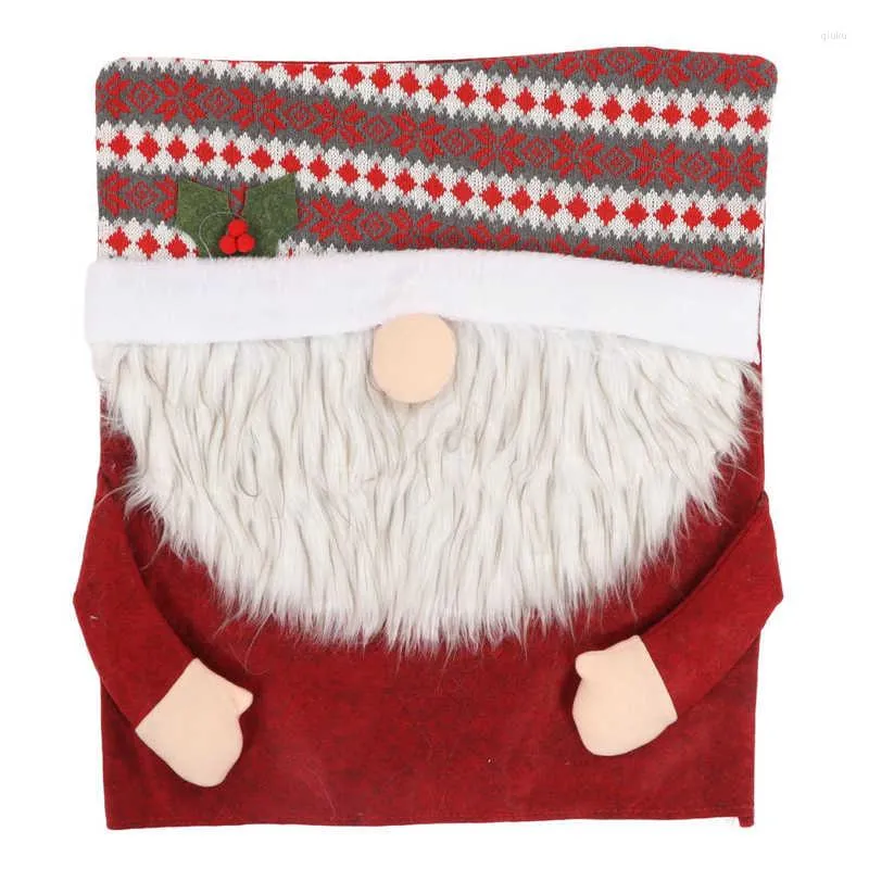 Chair Covers Christmas Back Santa Claus Cover Soft Wrinkle Resistant Reusable Slipcovers For Home Decor