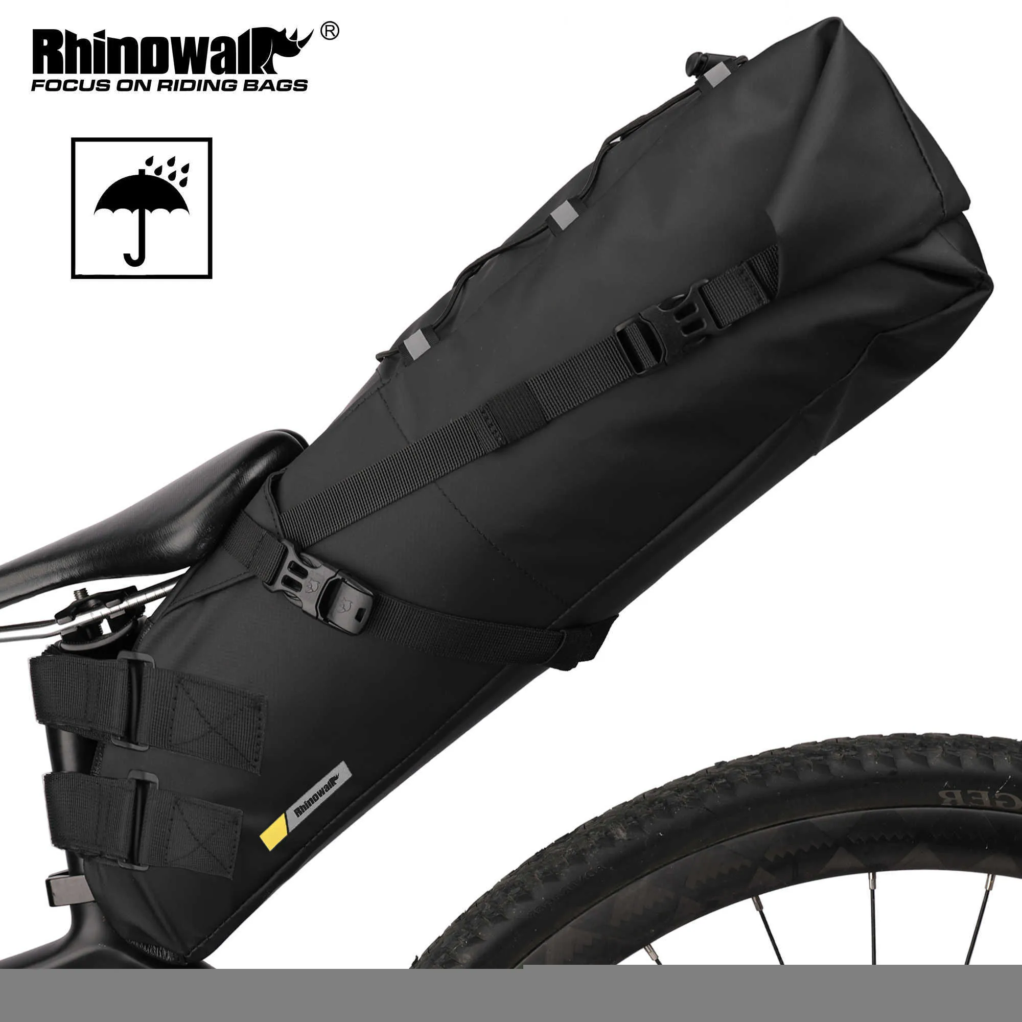 Borse laterali s Rhinowalk Impermeabile Sella per bicicletta di grande capacità Borsa laterale Ciclismo Borsa posteriore pieghevole MTB Bici da strada 0201