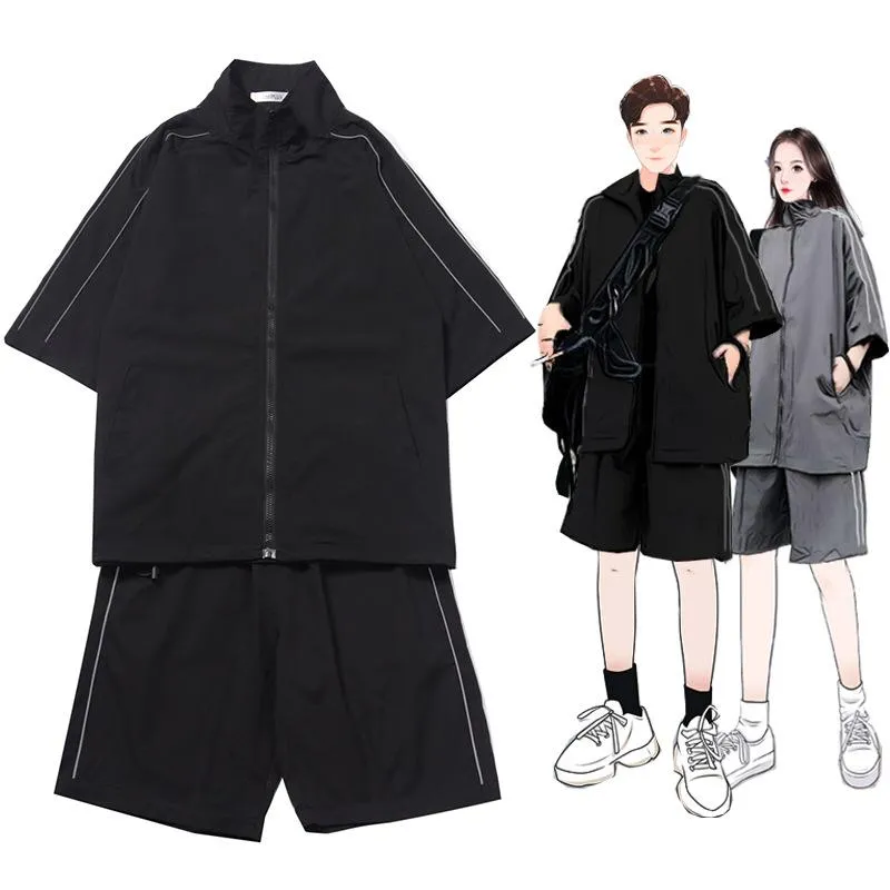 Men's Tracksuits Summer Sportswear Suit Male And Female Couples Wear Casual Two-Piece Korean Style Student Trendy Handsome Fashion Brand Thr