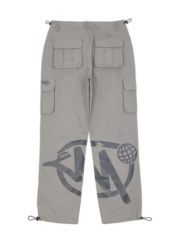Pantalon pour hommes taille haute broderie droite joggers femmes baggy vintage harajuku y2k cargo mode streetwear poches 230203205H