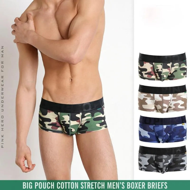 Onderbroek heren ondergoed groothandel katoen camouflage print short bokser briefs heren sexy slipje voor mannen