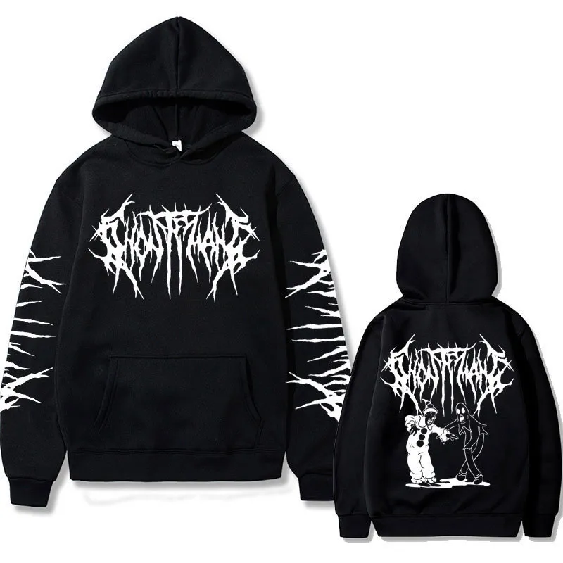 Mens Hoodies Sweatshirts Limited Ghostemane Double Sided Print Hoodie Suicideboys Pouya Sweatshirt Men Women mode Overdimensionerade 230203