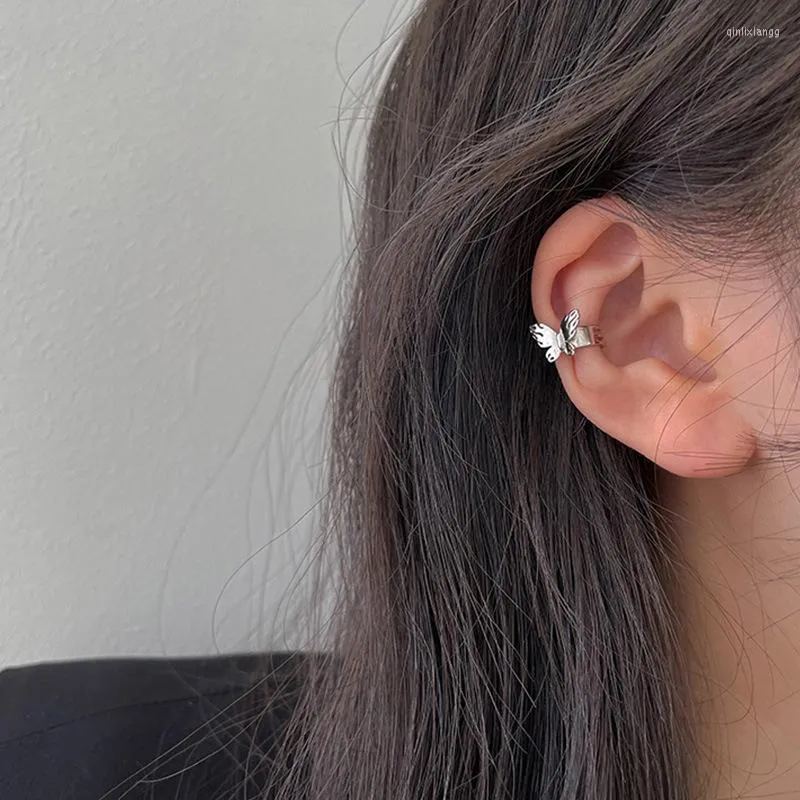 Rücken Ohrringe Mode Exquisite Schmetterling Clip Silber Farbe Kein Piercing Manschette Für Frauen Edlen Schmuck Zubehör
