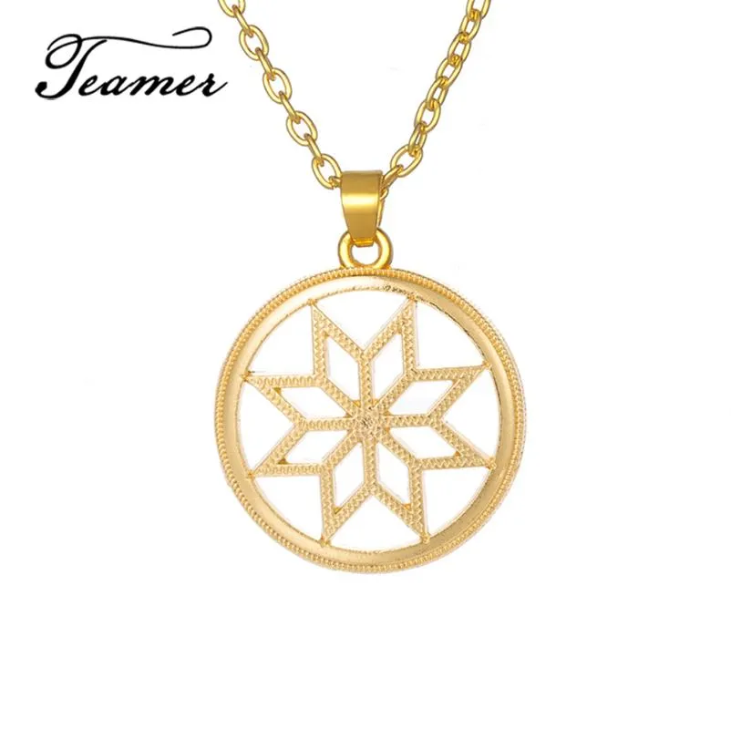 Pendentif Colliers Teamer Collier Réglable Cercle Solaire Pierres Et Cristal Alatir Protection Slave Alatyr Bouclier Amulettes Bijoux