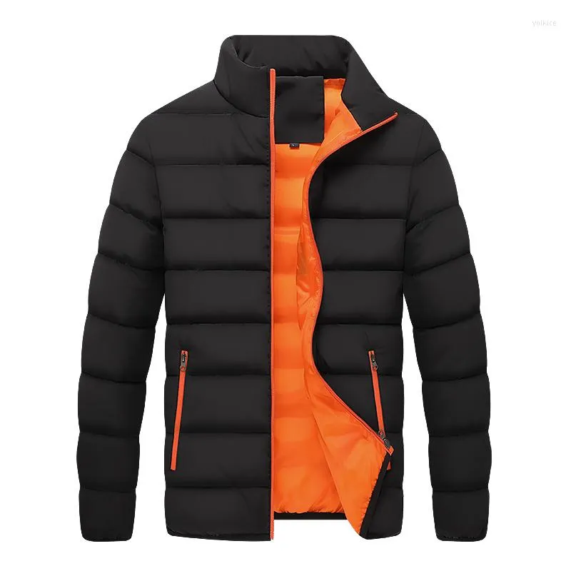 Homme Vers Le Bas Hommes Col Montant Veste Légère Automne Hiver Chaud Couleur Unie Pardessus Décontracté Lâche Grande Taille L-4XL Manteau