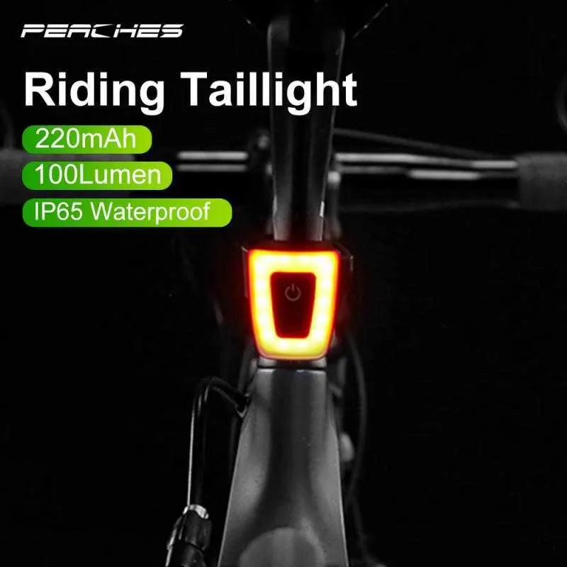 s lanterna recarregável USB para bicicleta traseira à prova d'água de bicicleta MTB Capacete de bicicleta Taileira Light Light Flash Flash Back Lamp 0202