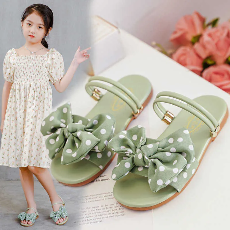 Rhinestones Bow Little Girl Sandals Girls Sandals 2022 Summer Kids Shoes Child  Sandals Princess Beach Shoes