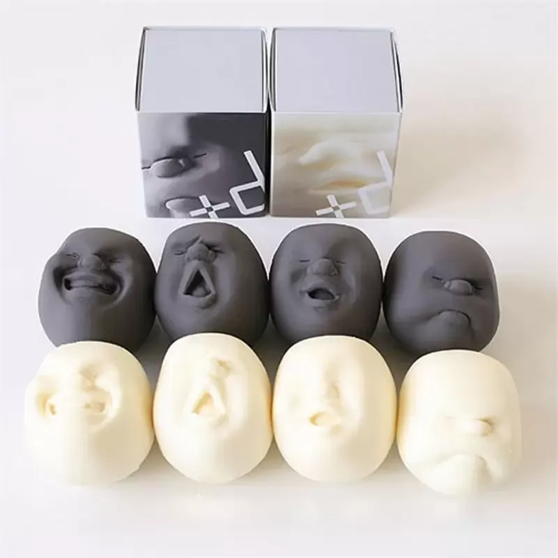 Anti Stress Vent Human Face Ball Set of 4 2024 Japanese Design Cao Maru Caomaru