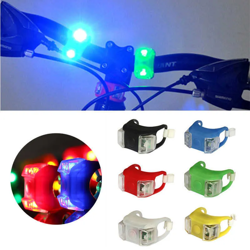 Lights Cykelgroda TAILLIGHT LED SILICONE BACKLIGA Vattentät natt Cykel Säkerhet VARNING LAMP LUZ BICICLETA BIKE ACCCOMORS 0202