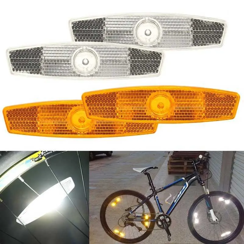 1pcs Bike Bicycle Spoke Warning Light Safety Wheel Rim Reflective Lamp Mount Vintage Clip Tube Reflector Lights 0202