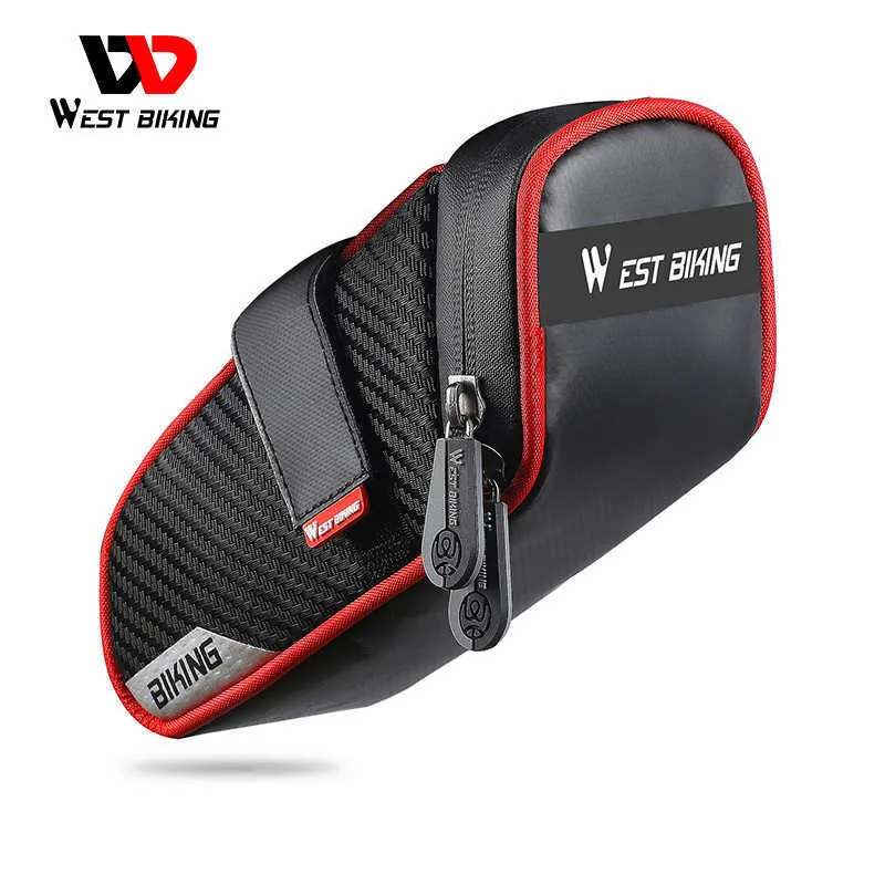 Paniers S West Bicking Bicycle Tools de ciclismo à prova d'água Pannier Reflexivo traseiro cesta de cesto de cesta MTB Bike Saddle Bag 0201