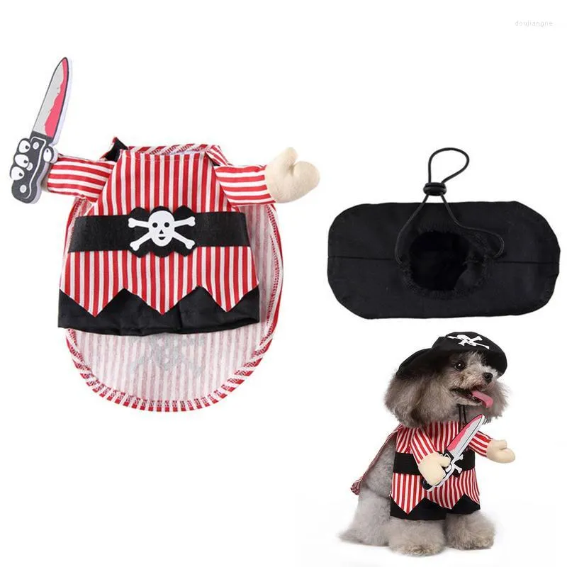 Dog Apparel Cosplay Pet Cloth Costume Dress Cute Pirate Brown Design Durable Portative Cat Clothes