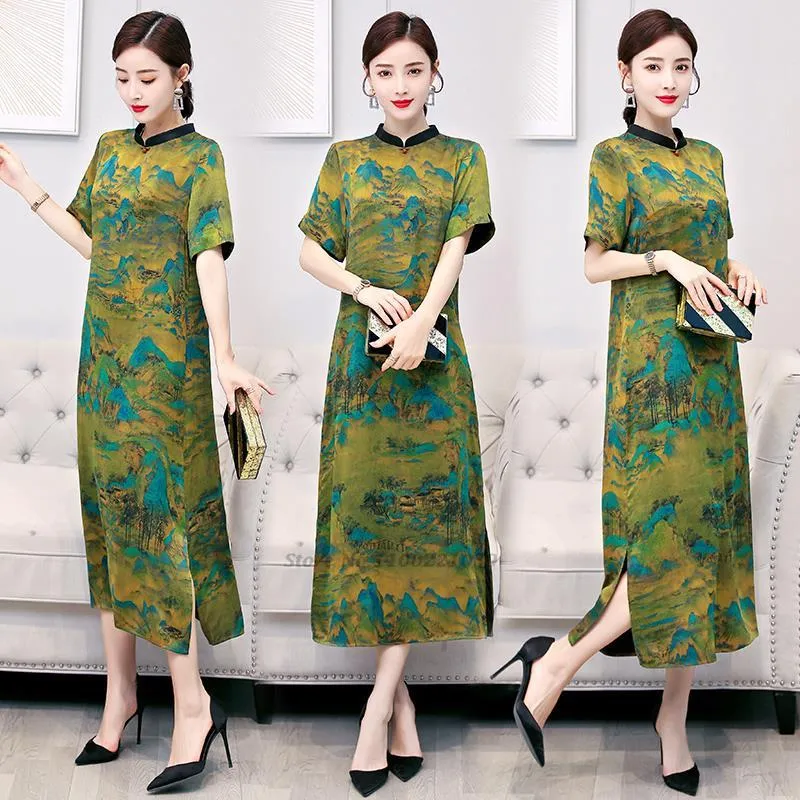 Etnisk kläder kinesisk klänning qipao vintage cheongsam kvinnlig orientalisk kvinnor kväll elegant parti qipaoethnic
