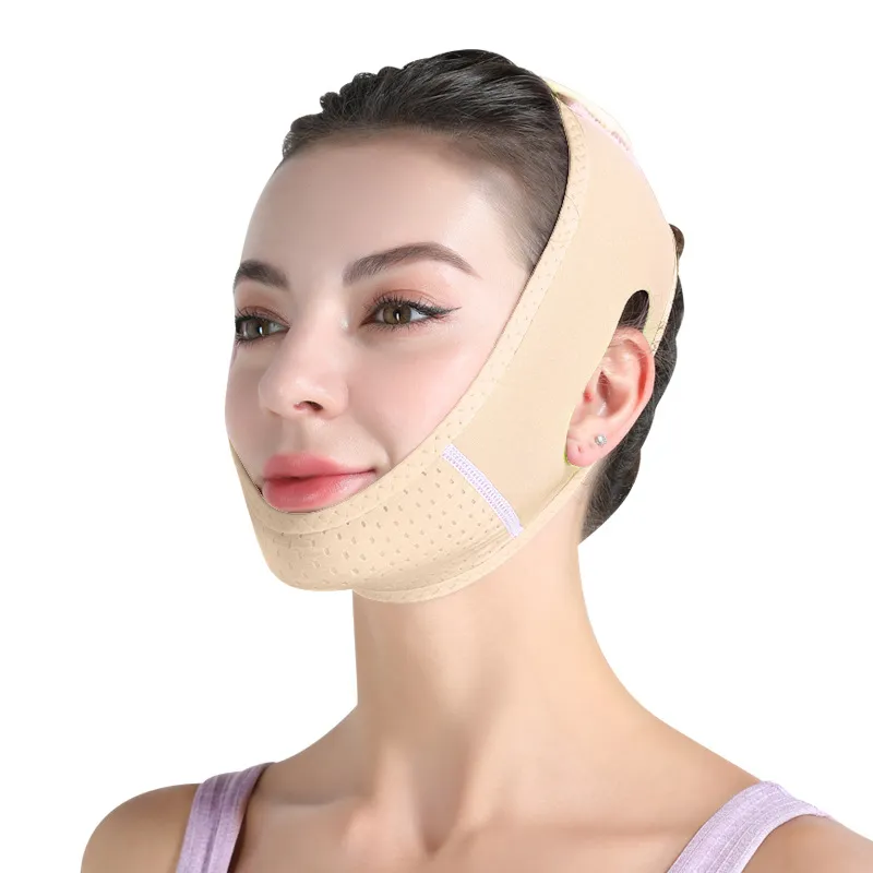 Yeniden kullanılabilir yüz zayıflama kayışı çift çene azaltıcı v hat maskesi çenesi yamam çenesi v yukarı kontur